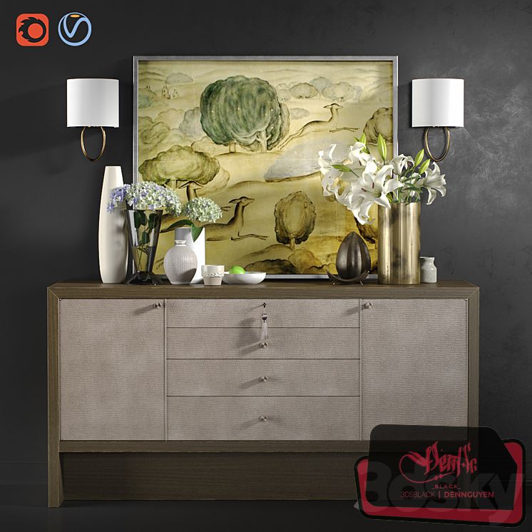 Chest of drawers Carmel Console with decor