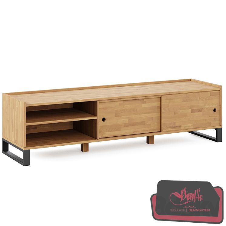 Hiba Solid Oak & Steel TV Unit 2 by LA REDOUTE INTERIEURS